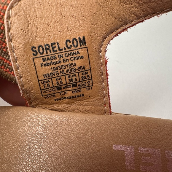 SOREL CAMERON Signal Red Platform Slingback Strap Wedge Sandals Size 7.5 . B4 - Picture 5 of 10